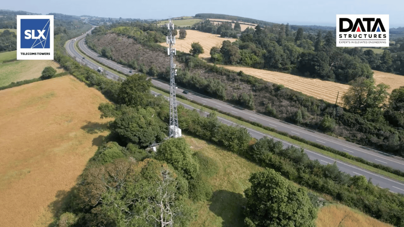 39.5m SCL tubular lattice telecoms tower by Data Structures, providing mobile coverage in Wicklow
